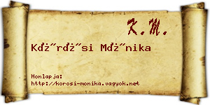 Kőrösi Mónika névjegykártya
